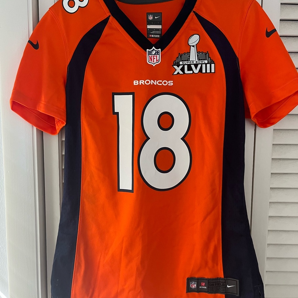 Peyton Manning #18 Broncos Super Bowl 48 XLVIII Jersey Size S NFL